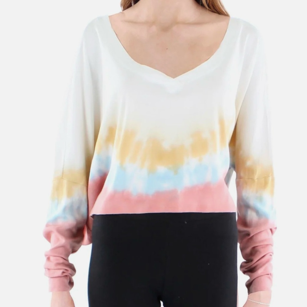 Anthropology Maronie pastel tye dye long sleeve top.
